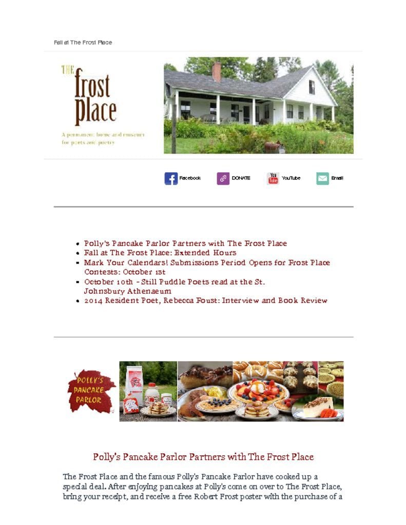 The Frost Place Newsletter