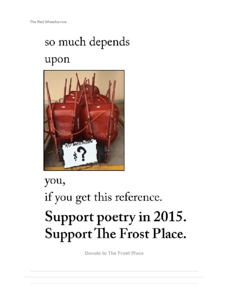 The Frost Place Newsletter End of Year Fundraising Letter