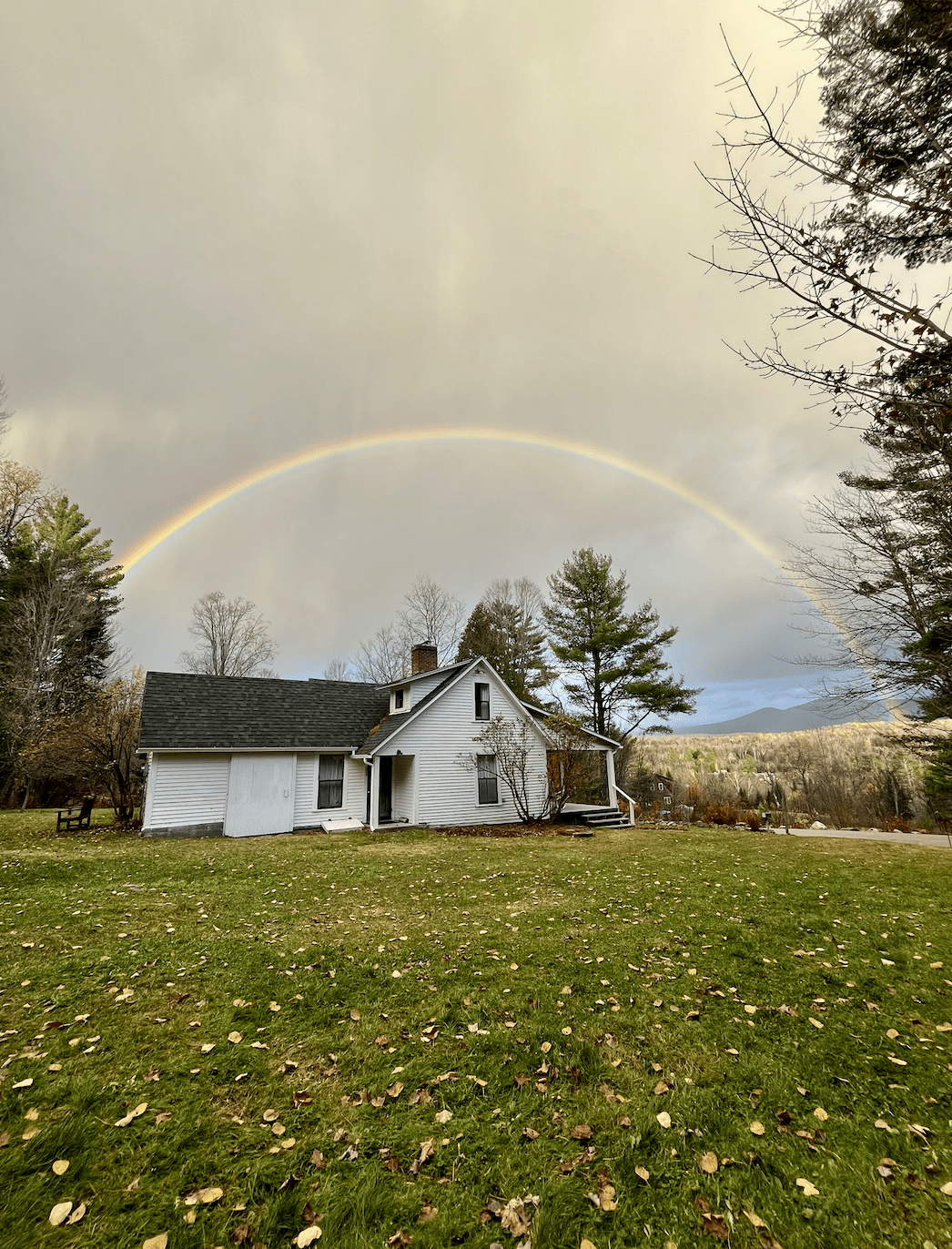 A rainbow appeared above the Frost Place, October 25, 2025.